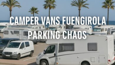 camper vans Fuengirola parking chaos