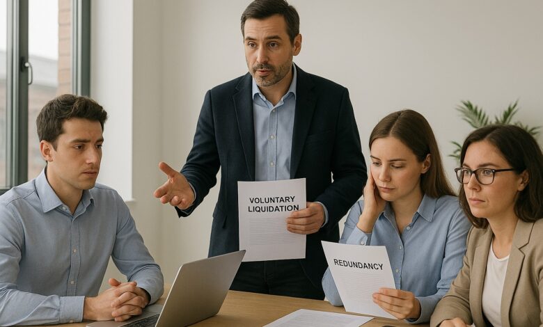 Company director reviewing financial documents in a modern office, representing personal liability and responsibility for limited company debts.